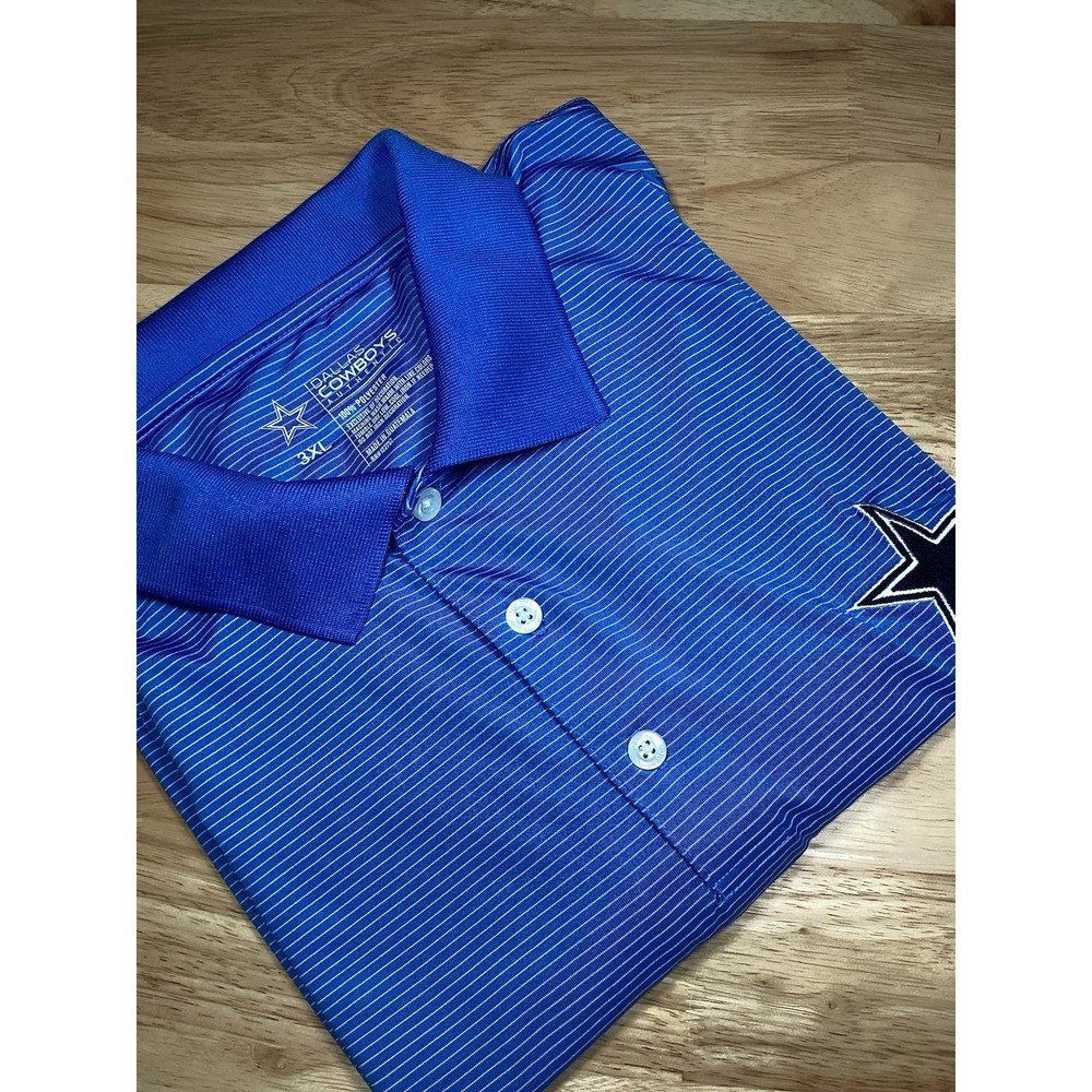 Men's‎ Dallas Cowboys Big And Tall Short Sleeved Striped Performance Polo 3XL